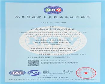 職業(yè)健康安全管理體系認(rèn)證證書(shū)
